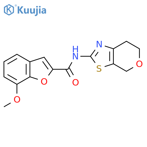 7-methoxy-N-{4H,6H,7H-pyrano4,3-d1,3thiazol-2-yl}-1-benzofuran-2-carboxamide structure