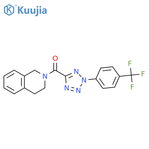 2-{2-4-(trifluoromethyl)phenyl-2H-1,2,3,4-tetrazole-5-carbonyl}-1,2,3,4-tetrahydroisoquinoline structure