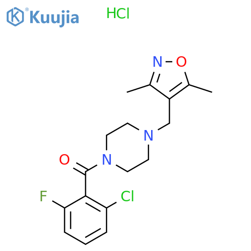 1-(2-chloro-6-fluorobenzoyl)-4-[(3,5-dimethyl-1,2-oxazol-4-yl)methyl]piperazine hydrochloride structure
