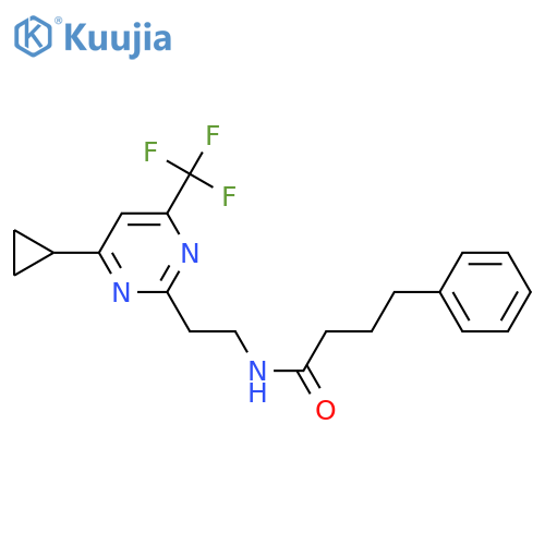 N-{2-[4-cyclopropyl-6-(trifluoromethyl)pyrimidin-2-yl]ethyl}-4-phenylbutanamide structure