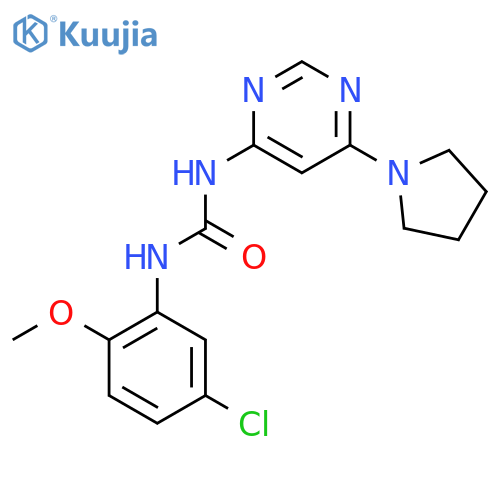 1-(5-chloro-2-methoxyphenyl)-3-6-(pyrrolidin-1-yl)pyrimidin-4-ylurea structure