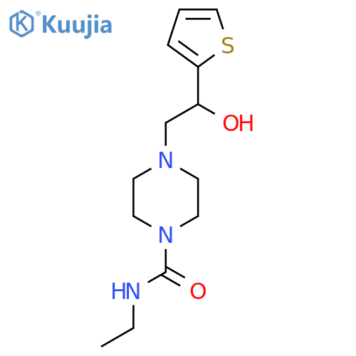 N-ethyl-4-[2-hydroxy-2-(thiophen-2-yl)ethyl]piperazine-1-carboxamide structure
