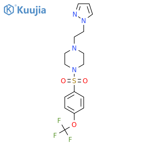 1-2-(1H-pyrazol-1-yl)ethyl-4-4-(trifluoromethoxy)benzenesulfonylpiperazine structure