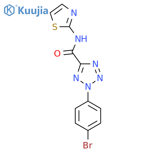 2-(4-bromophenyl)-N-(1,3-thiazol-2-yl)-2H-1,2,3,4-tetrazole-5-carboxamide structure