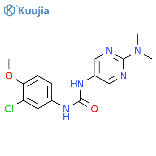 1-(3-chloro-4-methoxyphenyl)-3-[2-(dimethylamino)pyrimidin-5-yl]urea structure