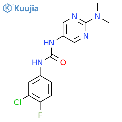 1-(3-chloro-4-fluorophenyl)-3-2-(dimethylamino)pyrimidin-5-ylurea structure