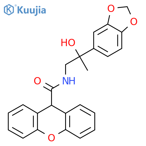 N-2-(2H-1,3-benzodioxol-5-yl)-2-hydroxypropyl-9H-xanthene-9-carboxamide structure