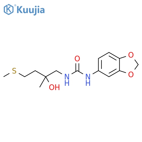 1-(2H-1,3-benzodioxol-5-yl)-3-2-hydroxy-2-methyl-4-(methylsulfanyl)butylurea structure