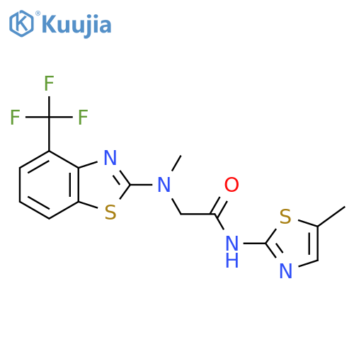 N-(5-methyl-1,3-thiazol-2-yl)-2-{methyl4-(trifluoromethyl)-1,3-benzothiazol-2-ylamino}acetamide structure