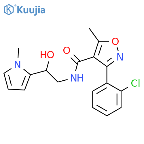 3-(2-chlorophenyl)-N-2-hydroxy-2-(1-methyl-1H-pyrrol-2-yl)ethyl-5-methyl-1,2-oxazole-4-carboxamide structure