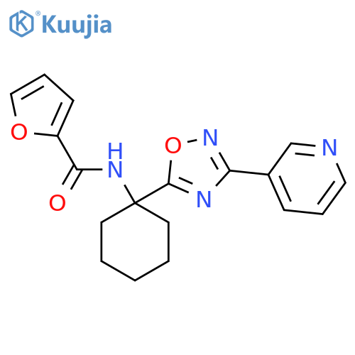 N-{1-3-(pyridin-3-yl)-1,2,4-oxadiazol-5-ylcyclohexyl}furan-2-carboxamide structure