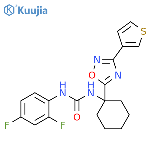 1-(2,4-difluorophenyl)-3-{1-[3-(thiophen-3-yl)-1,2,4-oxadiazol-5-yl]cyclohexyl}urea structure