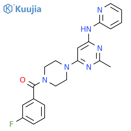 6-[4-(3-fluorobenzoyl)piperazin-1-yl]-2-methyl-N-(pyridin-2-yl)pyrimidin-4-amine structure