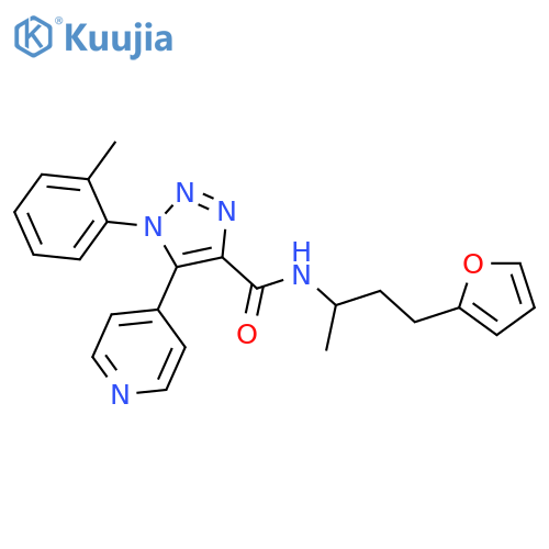 N-4-(furan-2-yl)butan-2-yl-1-(2-methylphenyl)-5-(pyridin-4-yl)-1H-1,2,3-triazole-4-carboxamide structure