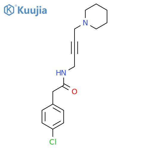 2-(4-chlorophenyl)-N-4-(piperidin-1-yl)but-2-yn-1-ylacetamide structure