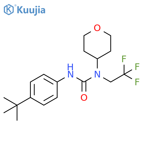 3-(4-tert-butylphenyl)-1-(oxan-4-yl)-1-(2,2,2-trifluoroethyl)urea structure