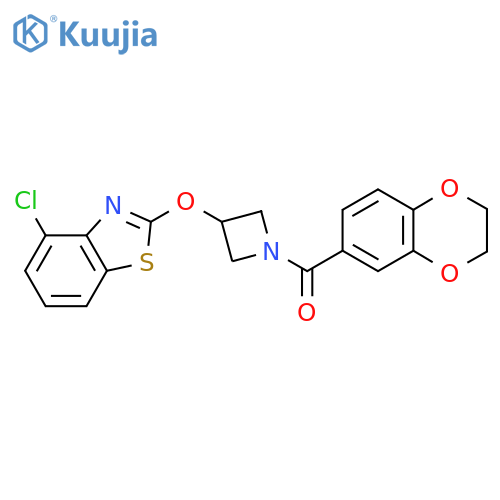 4-chloro-2-{[1-(2,3-dihydro-1,4-benzodioxine-6-carbonyl)azetidin-3-yl]oxy}-1,3-benzothiazole structure