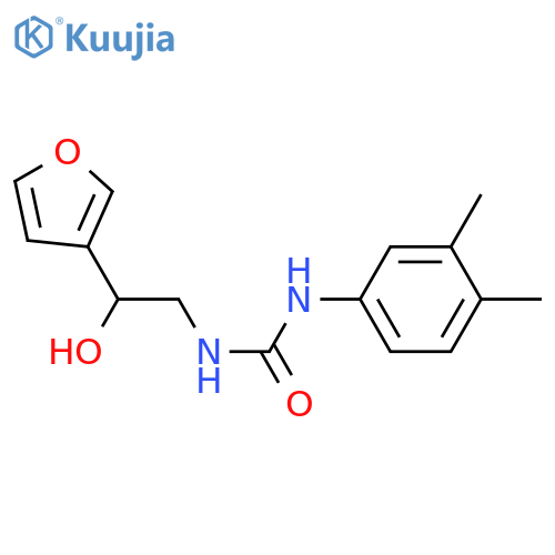 1-(3,4-dimethylphenyl)-3-[2-(furan-3-yl)-2-hydroxyethyl]urea structure