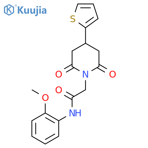 2-[2,6-dioxo-4-(thiophen-2-yl)piperidin-1-yl]-N-(2-methoxyphenyl)acetamide structure