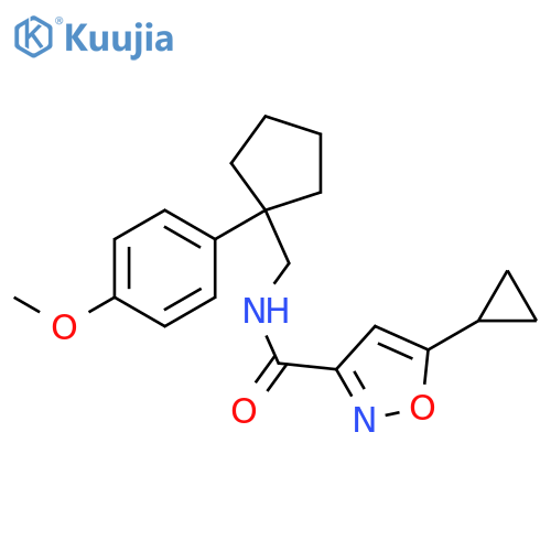5-cyclopropyl-N-{[1-(4-methoxyphenyl)cyclopentyl]methyl}-1,2-oxazole-3-carboxamide structure