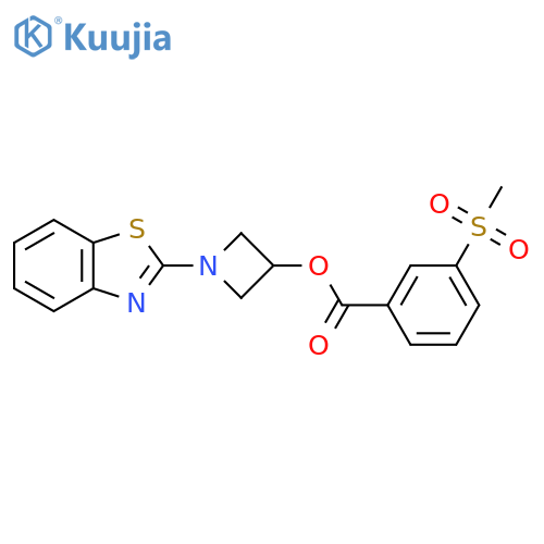 1-(1,3-benzothiazol-2-yl)azetidin-3-yl 3-methanesulfonylbenzoate structure