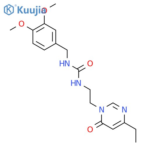 1-(3,4-dimethoxyphenyl)methyl-3-2-(4-ethyl-6-oxo-1,6-dihydropyrimidin-1-yl)ethylurea structure