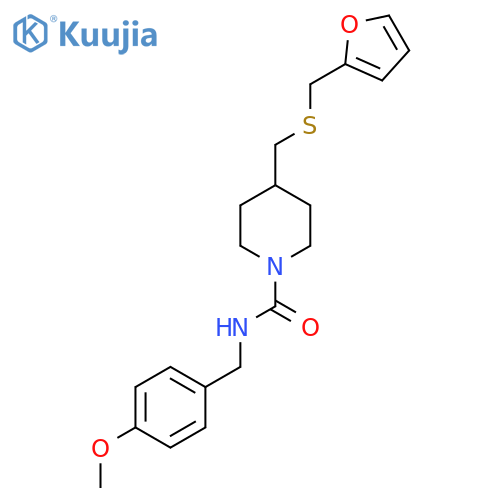 4-({[(furan-2-yl)methyl]sulfanyl}methyl)-N-[(4-methoxyphenyl)methyl]piperidine-1-carboxamide structure