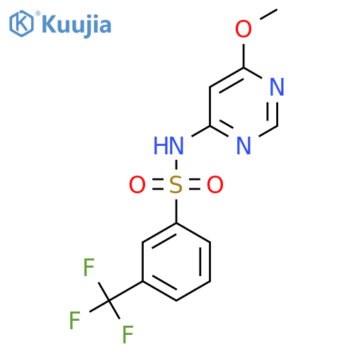 N-(6-methoxypyrimidin-4-yl)-3-(trifluoromethyl)benzene-1-sulfonamide structure