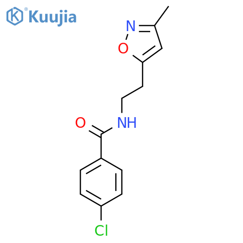 4-chloro-N-2-(3-methyl-1,2-oxazol-5-yl)ethylbenzamide structure
