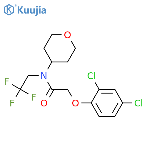 2-(2,4-dichlorophenoxy)-N-(oxan-4-yl)-N-(2,2,2-trifluoroethyl)acetamide structure