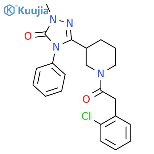 3-{1-[2-(2-chlorophenyl)acetyl]piperidin-3-yl}-1-methyl-4-phenyl-4,5-dihydro-1H-1,2,4-triazol-5-one structure