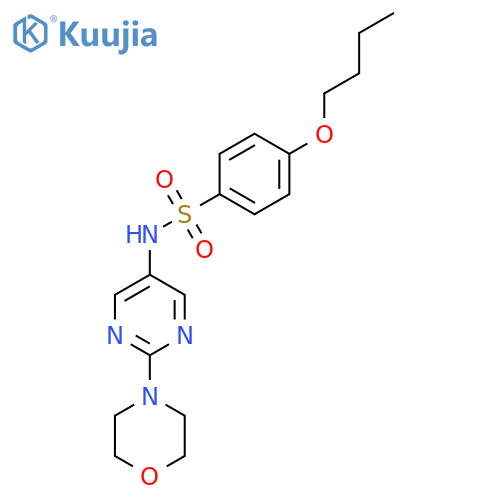 4-butoxy-N-2-(morpholin-4-yl)pyrimidin-5-ylbenzene-1-sulfonamide structure