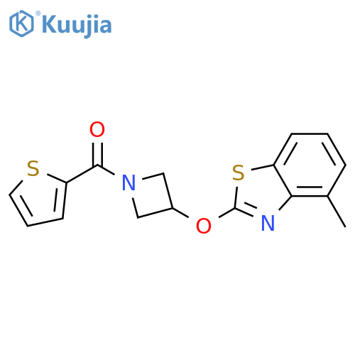 4-methyl-2-{[1-(thiophene-2-carbonyl)azetidin-3-yl]oxy}-1,3-benzothiazole structure