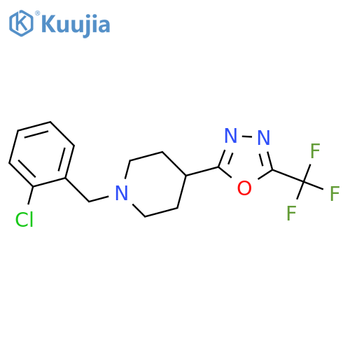 1-(2-chlorophenyl)methyl-4-5-(trifluoromethyl)-1,3,4-oxadiazol-2-ylpiperidine structure