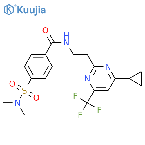 N-{2-[4-cyclopropyl-6-(trifluoromethyl)pyrimidin-2-yl]ethyl}-4-(dimethylsulfamoyl)benzamide structure