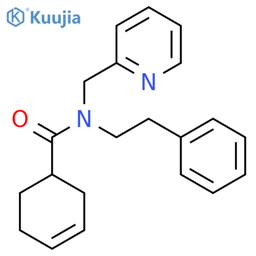 N-(2-phenylethyl)-N-[(pyridin-2-yl)methyl]cyclohex-3-ene-1-carboxamide structure
