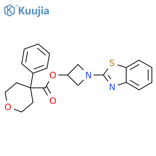 1-(1,3-benzothiazol-2-yl)azetidin-3-yl 4-phenyloxane-4-carboxylate structure