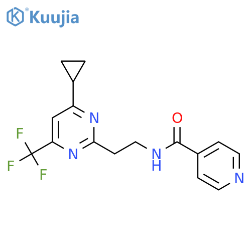 N-{2-[4-cyclopropyl-6-(trifluoromethyl)pyrimidin-2-yl]ethyl}pyridine-4-carboxamide structure