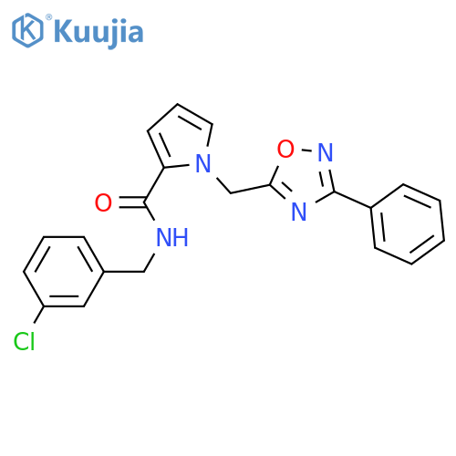N-[(3-chlorophenyl)methyl]-1-[(3-phenyl-1,2,4-oxadiazol-5-yl)methyl]-1H-pyrrole-2-carboxamide structure