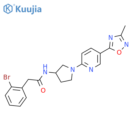 2-(2-bromophenyl)-N-{1-5-(3-methyl-1,2,4-oxadiazol-5-yl)pyridin-2-ylpyrrolidin-3-yl}acetamide structure