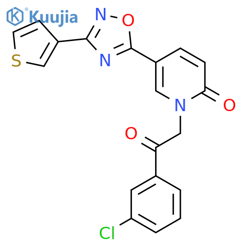 1-2-(3-chlorophenyl)-2-oxoethyl-5-3-(thiophen-3-yl)-1,2,4-oxadiazol-5-yl-1,2-dihydropyridin-2-one structure