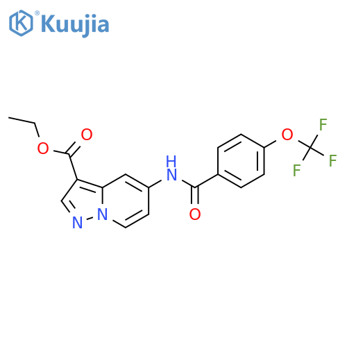 ethyl 5-[4-(trifluoromethoxy)benzamido]pyrazolo[1,5-a]pyridine-3-carboxylate structure