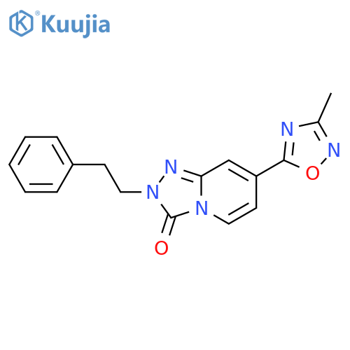 7-(3-methyl-1,2,4-oxadiazol-5-yl)-2-(2-phenylethyl)-2H,3H-1,2,4triazolo4,3-apyridin-3-one structure