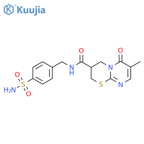 7-methyl-6-oxo-N-(4-sulfamoylphenyl)methyl-2H,3H,4H,6H-pyrimido2,1-b1,3thiazine-3-carboxamide structure