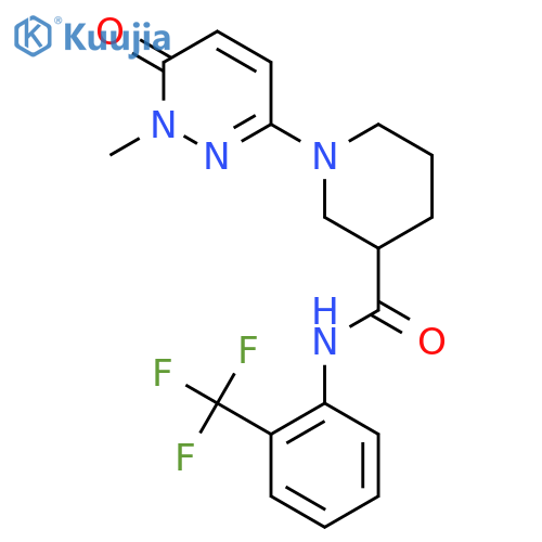 1-(1-methyl-6-oxo-1,6-dihydropyridazin-3-yl)-N-2-(trifluoromethyl)phenylpiperidine-3-carboxamide structure