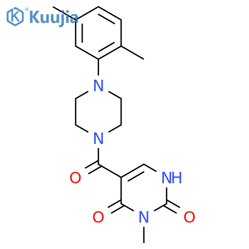 5-4-(2,5-dimethylphenyl)piperazine-1-carbonyl-3-methyl-1,2,3,4-tetrahydropyrimidine-2,4-dione structure