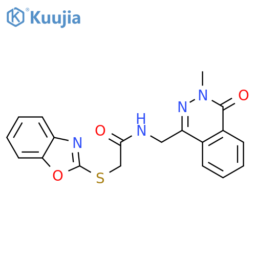 2-(1,3-benzoxazol-2-ylsulfanyl)-N-[(3-methyl-4-oxo-3,4-dihydrophthalazin-1-yl)methyl]acetamide structure