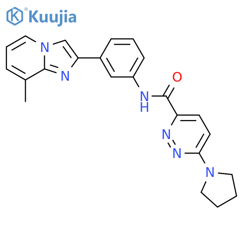 N-(3-{8-methylimidazo[1,2-a]pyridin-2-yl}phenyl)-6-(pyrrolidin-1-yl)pyridazine-3-carboxamide structure