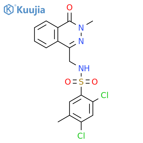 2,4-dichloro-5-methyl-N-[(3-methyl-4-oxo-3,4-dihydrophthalazin-1-yl)methyl]benzene-1-sulfonamide structure