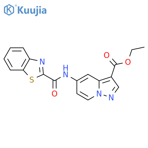 ethyl 5-(1,3-benzothiazole-2-amido)pyrazolo[1,5-a]pyridine-3-carboxylate structure